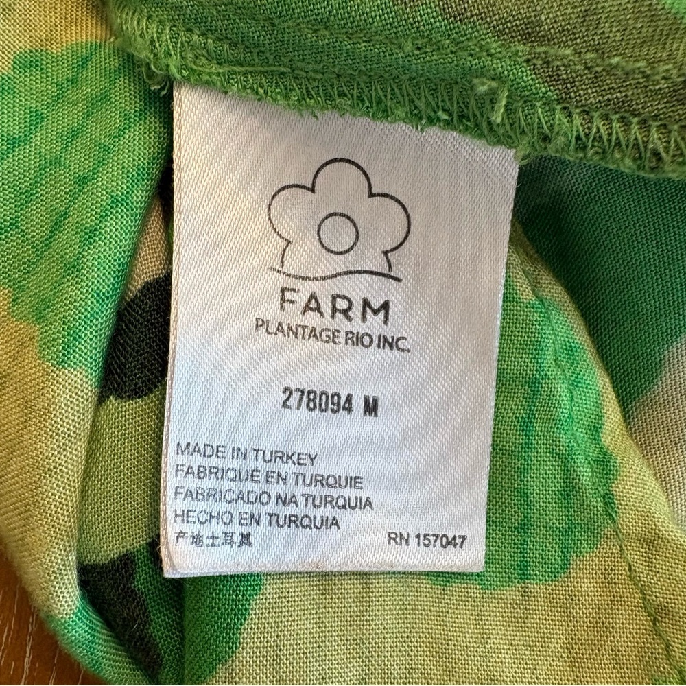 Anthro FARM Rio Green Floral Midi Skirt Size L Boho Tropical Print - Picture 7 of 11